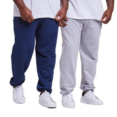 Imagem de Kit 2 Calças Moletom Punho Masculino Plus Size-Masculino