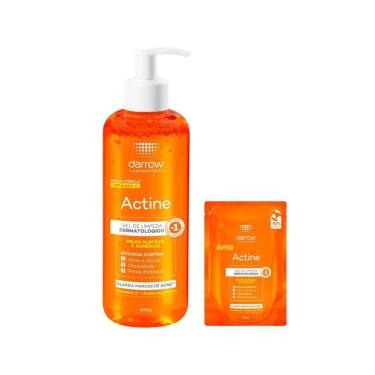 Imagem de Kit Facial De Limpeza Darrow Actine Gel Com Refil - Gel De Limpeza 400 g e Gel De Limpez Refil 300 g-Unissex