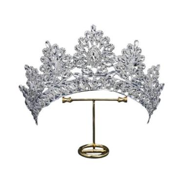 Imagem de Tiara De Noiva Barroca Com Strass, Coroa De Casamento De Luxo Com Cris