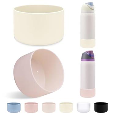 Imagem de LUCKINEE 2 peças de base protetora de silicone para bota Owala FreeSip Twist and Flip Flask 947 ml e mais outras garrafas de água com diâmetro inferior de 8,4 a 8,7 cm