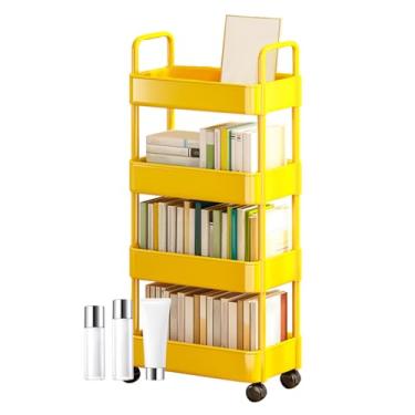 Imagem de Organizador de carrinho com rodas, carrinhos com rodas,Carrinho utilitário sobre - Carrinho de armazenamento utilitário de 3/4 camadas sobre, estantes de armazenamento multifuncionais para