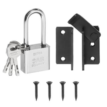 Imagem de PATIKIL Trava de porta flip de 3 mm, aço inoxidável 304 com abertura direita, trava de porta para quarto, portas de banheiro, armários janelas, preto