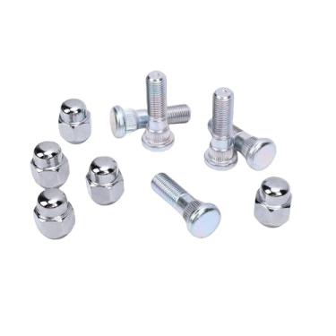 Imagem de Jiawu Conjunto de Porcas de Parafuso do Cubo da Roda Substituição Confiável Adequada para Ascent Com 5 Pares de Porcas e Parafusos para Fixação do Cubo da Roda Carro, Feito de Aço para Maior