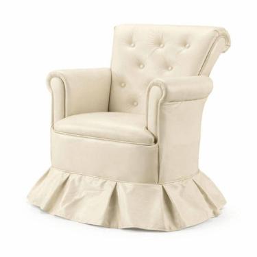 Imagem de Cadeira Poltrona Balanço Amentação Confortável Quarto Descanso Sala Leitura Corino Bege