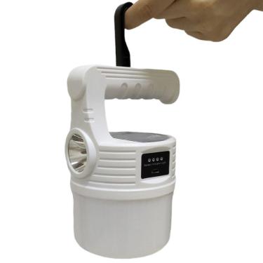 Imagem de Luminaria Solar 2 Em 1 Lanterna Duplo Led Gancho Pendurar