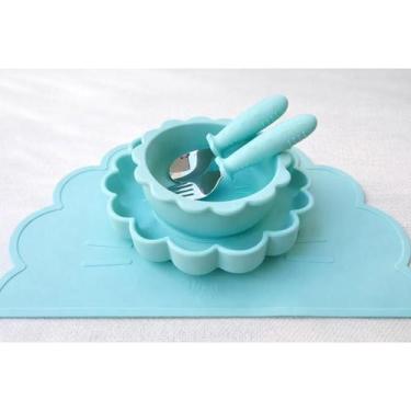 Imagem de Kit Prato Bowl Jogo Americano e Talheres Dryz - Linha Cute Silicone - 