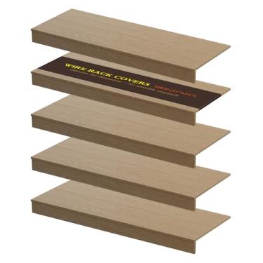 Imagem de Capas de prateleira de arame, 5 peças de capas de prateleira de 84 x 40 cm para prateleiras de arame, 0,39 polegadas de espessura (não madeira), capa de rack de fios resistente à umidade sem