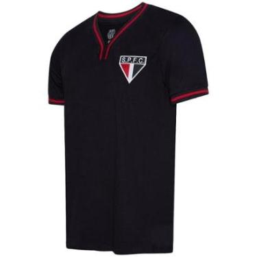 Imagem de Camisa São Paulo Retrô Vintage Preta Masculina-Masculino