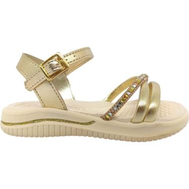 Imagem de Sandália Infantil Menina Casual Dia a Dia  Passeio Escola Anatômica Com Pedraria e Strass  Kidy 191-1072