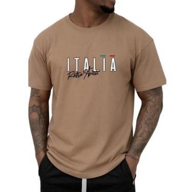 Imagem de Camiseta Masculina Itália Retro Básica Toque Macio e Durável-Masculino