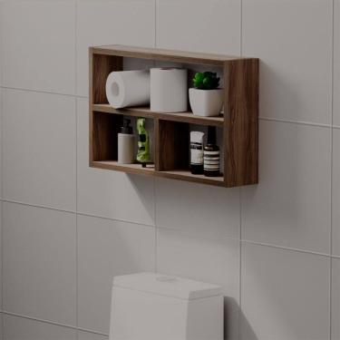 Imagem de Nicho Decorativo Pequim Nogal para Banheiro Lavabo