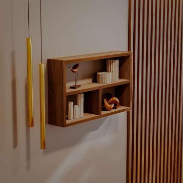 Imagem de Nicho de Parede Decorativo Nogal Pequim para Sala Quarto Hall