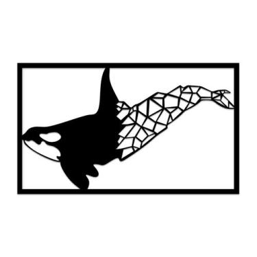Imagem de Quadro Alto Relevo Baleia 26X44Cm Para Sala E Quarto - JABB