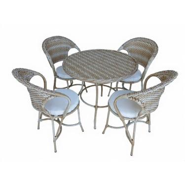 Imagem de Conjunto De Mesa E Cadeiras Fibra Sintética Área De Laser Fibra Palha