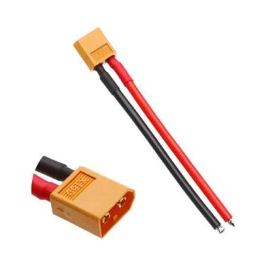 Imagem de Conector Duplo XT60 Macho-Fêmea Com Fio De Silicone Para Bateria Lipo 