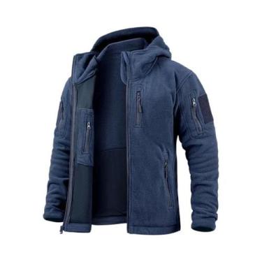 Imagem de Jaqueta Tática Masculina De Inverno Quente Com Zíper Completo, Multibo