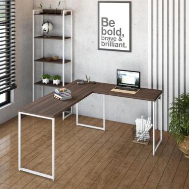 Imagem de Mesa de Escritorio em L Diretor Dynamica 150cm Est.Branca - Metalig