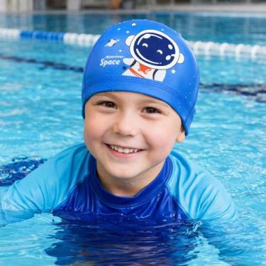 Imagem de Touca de natação pu estampado piscina cor:astronauta azul - AURORA, As