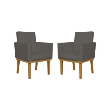 Imagem de Kit 02 Poltronas Courino Cor cinza