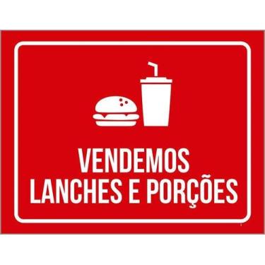 Imagem de Kit 3 Placa Acm De Vendemos Lanches E Porções 18X23 - Sinalizo