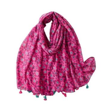Imagem de Cachecol Aztec Paisley Floral Com Franjas, Viscose, Pashmina, Hijab 18