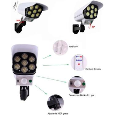 Imagem de Super Câmera Fake Solar Piscante Espanta Ladrão a Prova Dágua Externo 