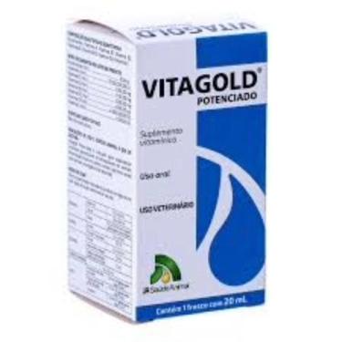 Imagem de Vita Gold Potenciado 20 Ml Vitamina Cães Gatos Suínos E Aves - ja saud