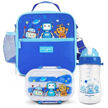 Imagem de Kit Infantil 3pçs - Bolsa Térmica, Pote P/ Lanche 400ml E Garrafa 460ml - Pink