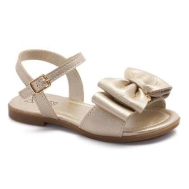 Imagem de Sandalia Infantil Menina Suami Mini Dourada Laço Klin-Feminino