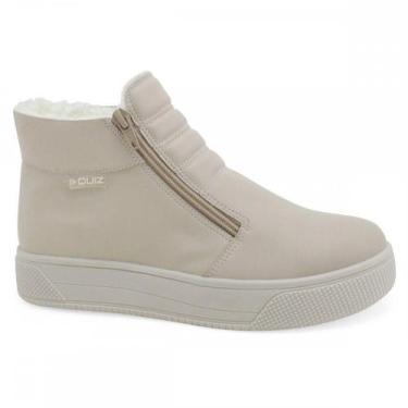 Imagem de Bota Quiz 68235003 Forrada Lã Pelinho Feminino, Off white, 36