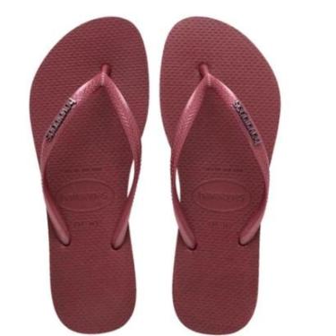 Imagem de Chinelo Havaianas Amaranto Feminino Slim Logo Metalic Original-Feminino