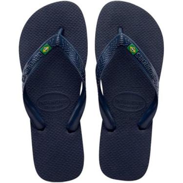 Imagem de Chinelo Havaianas Brasil Unissex Adulto Original, Azul marinho, 41/42