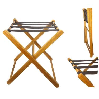 Imagem de Suporte De Malas Bagagens Em Madeira Para Hotel Pousada Maleiro Dobrável - AMZ