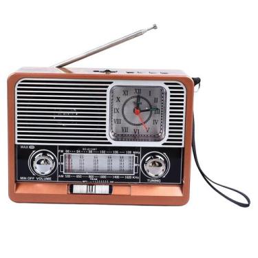 Imagem de Alto-falante de rádio vintage Sanpyl com relógio de banda FM SW e lant