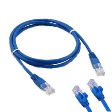 Imagem de Cabo De Rede Ethernet Rj45 Lan Cat5e Azul 3 Metros - MIXJAM