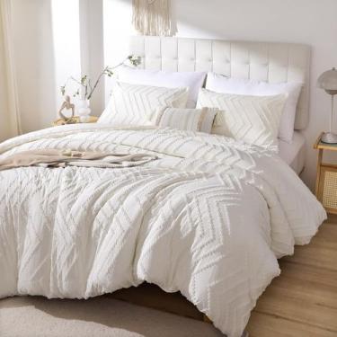 Imagem de Conjunto de edredom YIRDDEO Ivory White King com 1 edredom e 2 fronhas