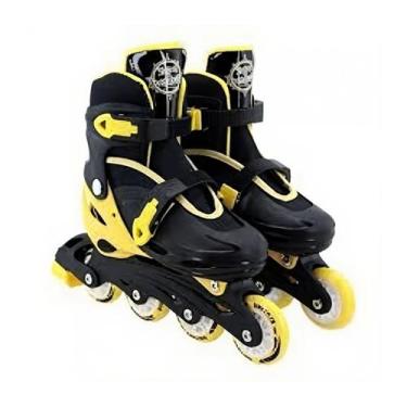Imagem de Patins Infantil Preto 34 ao 37 com Equipamento de Proteção - UNITOYS