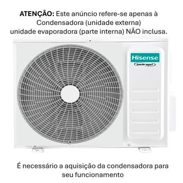 Imagem de Condensadora Split Hi-Wall Hi-Efficiency Inverter Hisense com 9.000 BTUs, Frio, Wi-fi,...