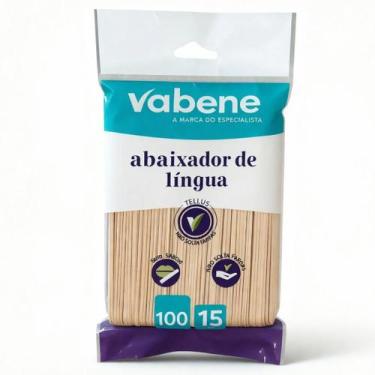 Imagem de Abaixador de Língua Vabene Descartável Com 15cm Com 100 Unidades