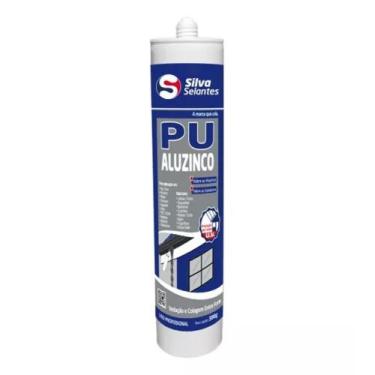 Imagem de Selante Silicone Cola PU Aluzinco Extra Forte 380g Cinza - Silva Selan