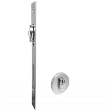 Imagem de Fechadura Rolete Externa 55mm Roseta 528 Redonda Inox Polido Haga