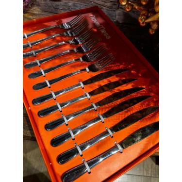 Imagem de Kit churrasco 12 unidades facas e garfos - St. James