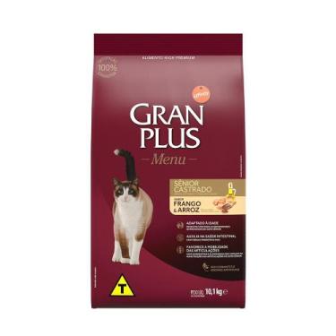 Imagem de Ração GranPlus Gato Sênior Castrado Frango & Arroz 10,1Kg - Brf