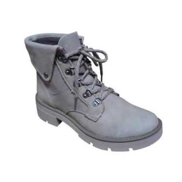 Imagem de  Bota Dakota Coturno Couro Feminina Cadarço Salto Baixo, 33, Titanium