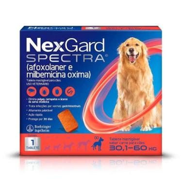 Imagem de Antipulgas e Carrapatos NexGard Spectra Cães 30,1 a 60kg Sabor Carne 1