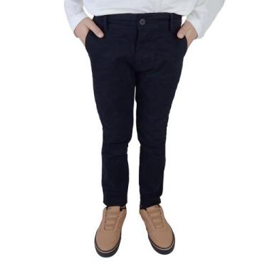 Imagem de Calça Sarja Infantil Masculina KingJoe Sarja Slim Preta CL0011, 02