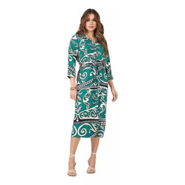 Imagem de Vestido Camisa Chamise Estampa Exclusiva Doce Trama, G