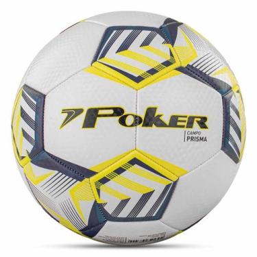 Imagem de Bola Futebol de Campo Training 32 Gomos Prisma - Poker, Unico, Branco,