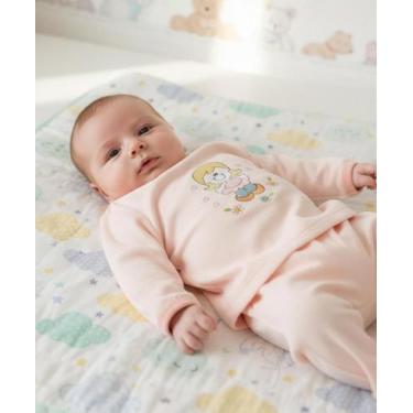 Imagem de Pijama Bebê meninas Em Moletom Flanelado Grosso P 0 a 4 meses - Carlot