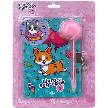 Imagem de Diário Editora DCL Pets Livro de Segredos com Cadeado Caneta Pompom e Adesivos 12,4 X 17,7CM